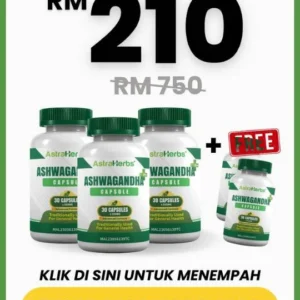 Ashwagandha KSM-66 3 Botol Percuma 2 Botol