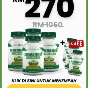 Ashwagandha KSM-66 4 Botol Percuma 3 Botol